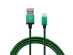 Cablu microusb textil verde/negru