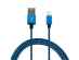 Cablu Iphone textil albastru/negru