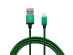 Cablu Iphone textil verde/negru