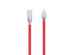 Cablu Iphone cu mufe in carcasa de metal rosu