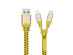 Cablu 2in1 microusb/Iphone tip fermoar galben