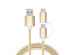 Cablu textil 2in1 microusb/USB tip C auriu