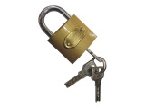 Lacat galben 50 mm cu cheie amprenta