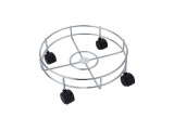 Suport rotund pentru ghiveci cu roti din inox