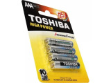 Baterii alcaline AAA Toshiba R3 High Power, 4 buc